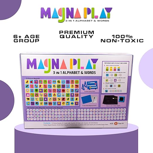 Magna Play 3-in-1 Magnetic Learning Kit – Alphabet, Vocabulary & Writing Practice for Kids