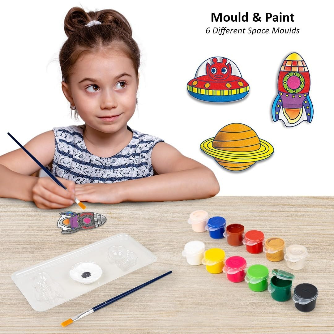 Space Explorer Mold & Paint Kit – Create, Paint & Display Astronauts, Shuttles & Planets