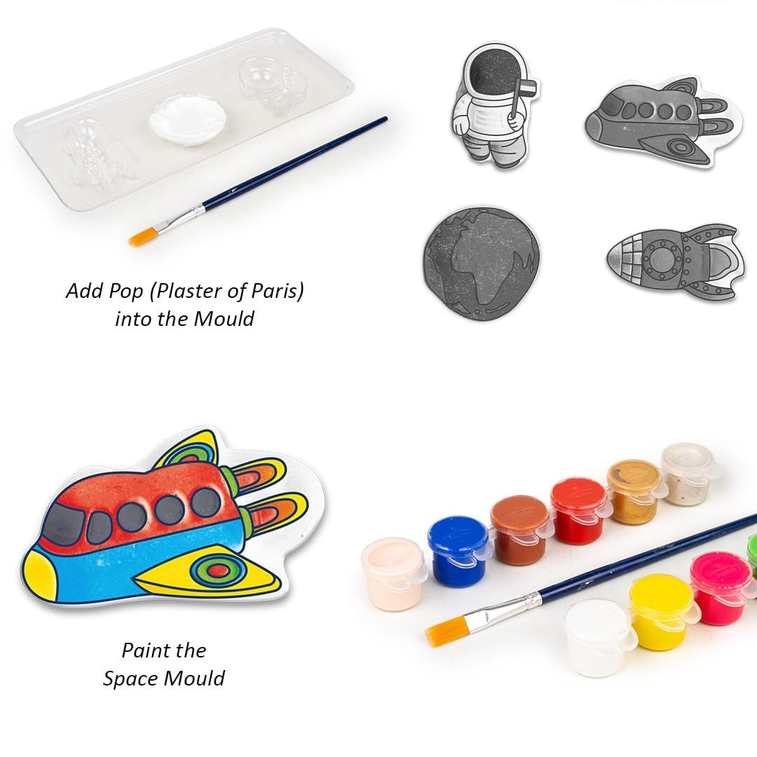 Space Explorer Mold & Paint Kit – Create, Paint & Display Astronauts, Shuttles & Planets