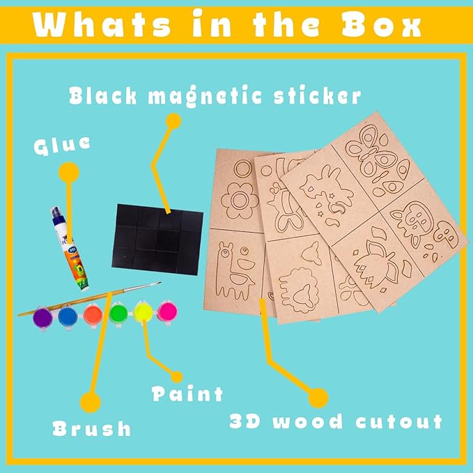 EKTA 3D Wooden Magnets – Colorful, Child-Safe Learning & Play Set
