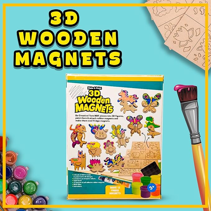 EKTA 3D Wooden Magnets – Colorful, Child-Safe Learning & Play Set