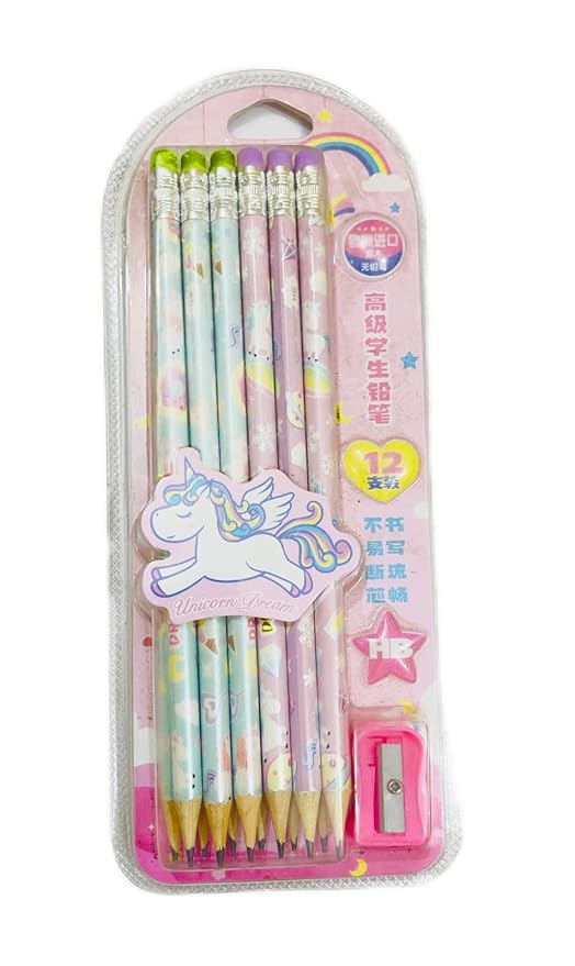 Unicorn Pencil Box & Pencil Set – Stationery Gift Pack for Kids