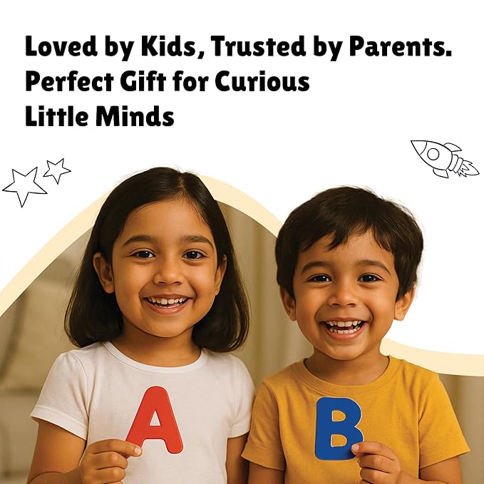 ABC Capital Letter Magnets – 26 Thick Full-Back Magnetic Alphabets