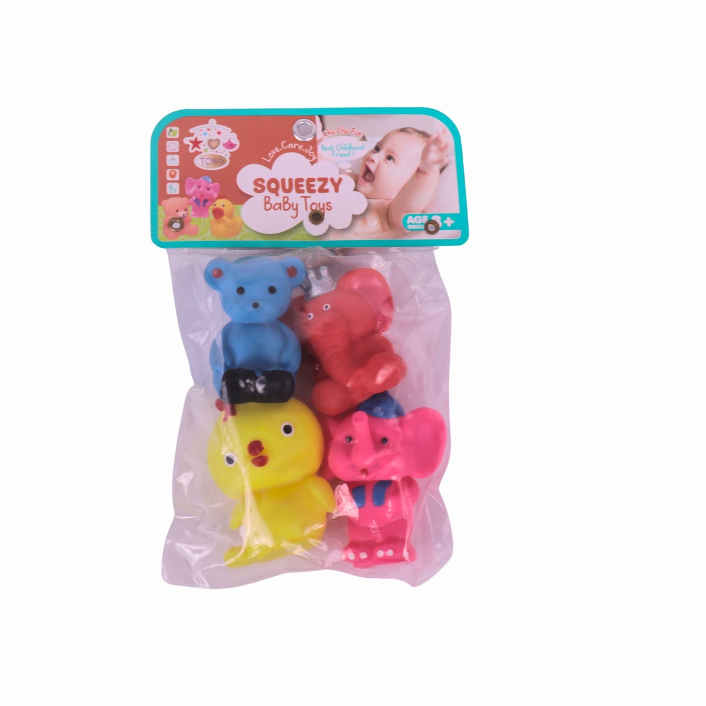 SQUEEZY TOYS 4PCS SQ-04 K – Soft, Colorful Stress Relief & Sensory Toy Set for Kids & Adults