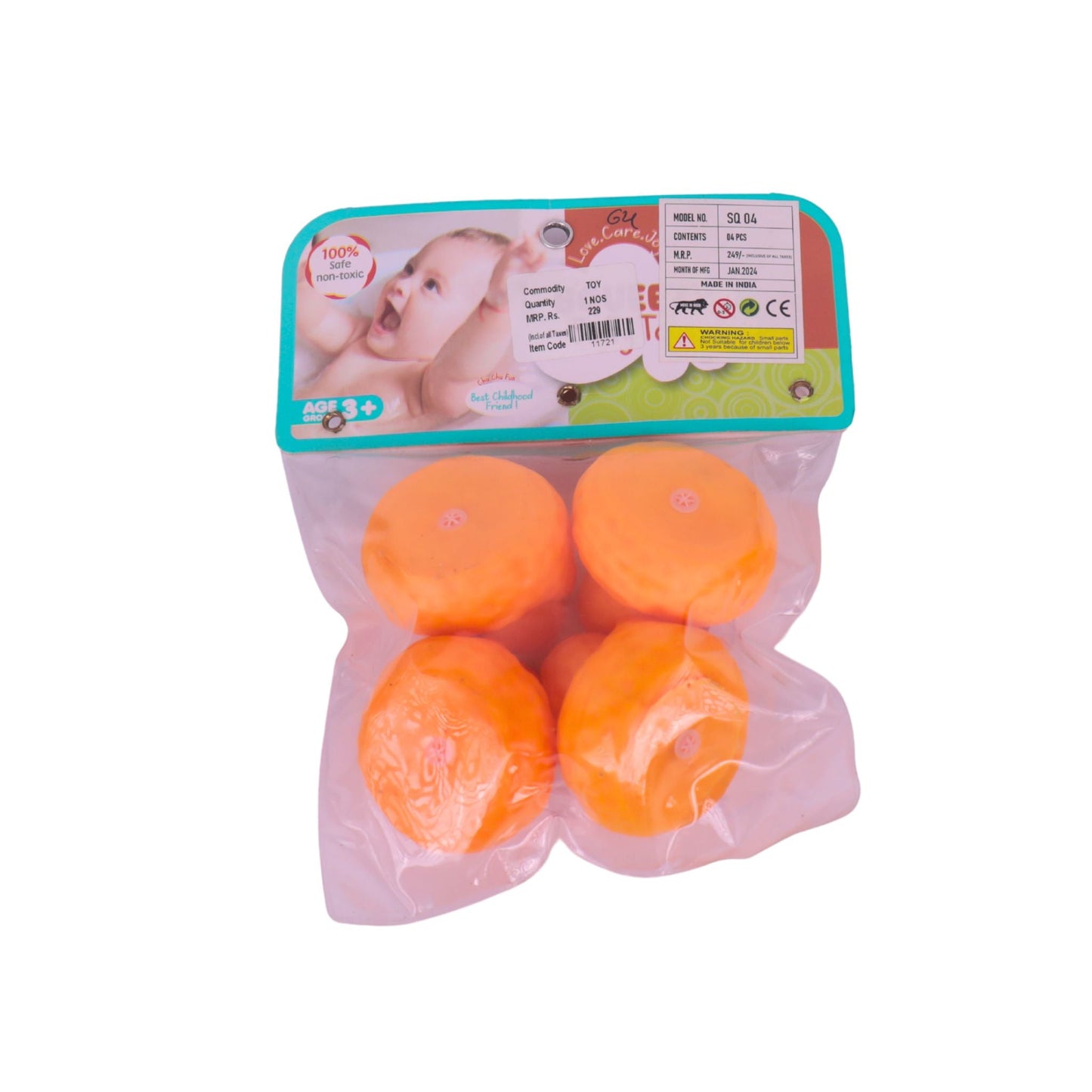 SQUEEZY TOYS 4PCS SQ-04 K – Soft, Colorful Stress Relief & Sensory Toy Set for Kids & Adults