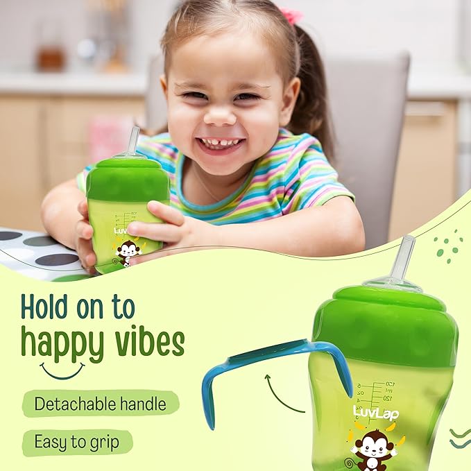 LuvLap Banana Time 150ml Anti-Spill Sippy Cup – Green, 6 Months+