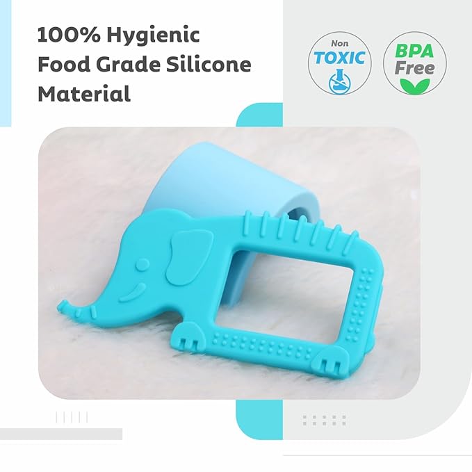 R for Rabbit Tiny Bites Safari Teether – BPA-Free, Food-Grade Silicone with Soft Textures & Gentle Edges for Soothing Gums