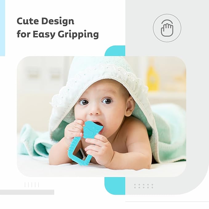 R for Rabbit Tiny Bites Safari Teether – BPA-Free, Food-Grade Silicone with Soft Textures & Gentle Edges for Soothing Gums