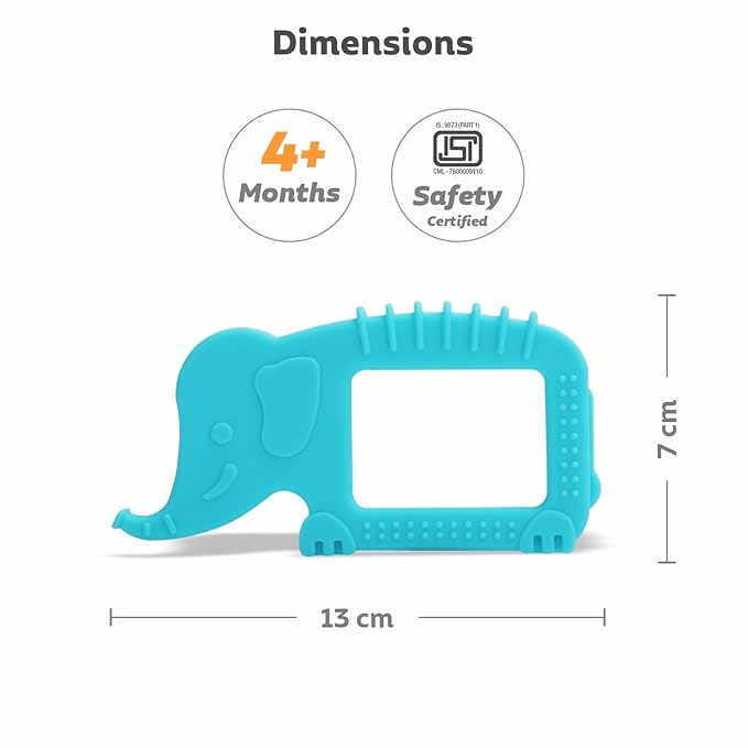 R for Rabbit Tiny Bites Safari Teether – BPA-Free, Food-Grade Silicone with Soft Textures & Gentle Edges for Soothing Gums