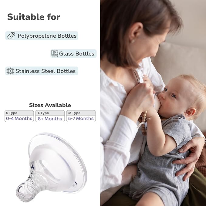 R for Rabbit First Feed Silicone Teat – BPA-Free, Anti-Colic, Soft & Stretchable with Natural Feel for Comfortable Feeding
(Pack of 2) - Silicone Teat - White