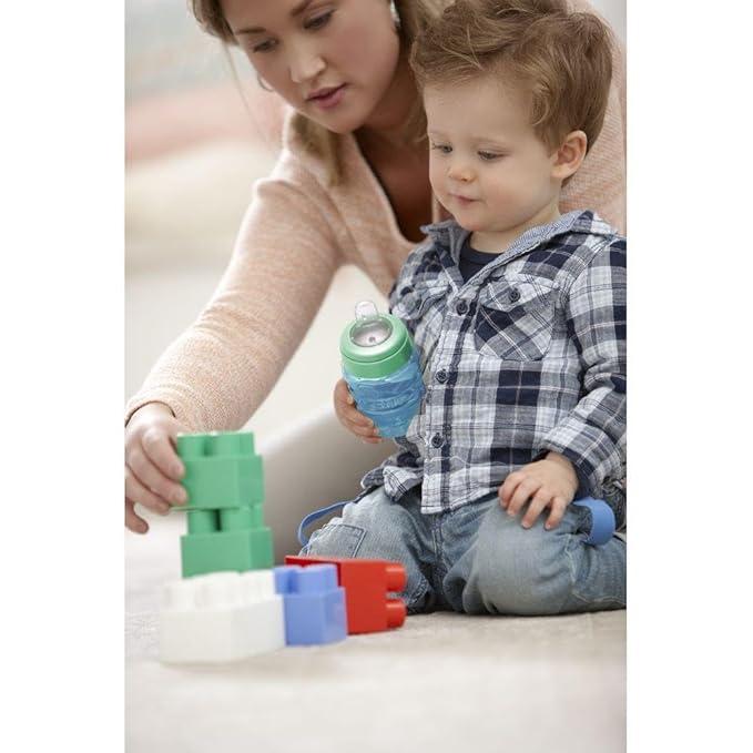 AVENT Philips Silicone Classic Soft Spout Cup – 260ml (Blue/Green) | Easy & Safe Bottle-to-Cup Transition for Babies 9 Months+ | SCF553/05