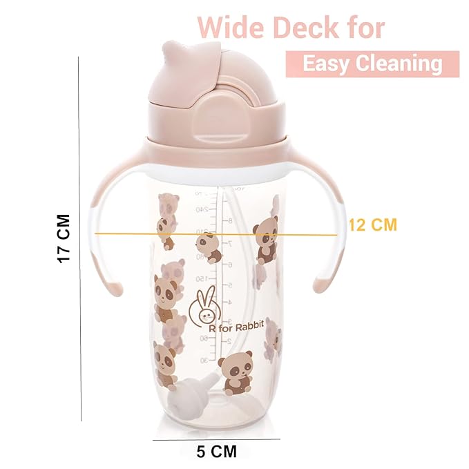 R for Rabbit Bubble Straw Sipper – Leak-Proof Baby Sipper Cup with Straw – Yellow