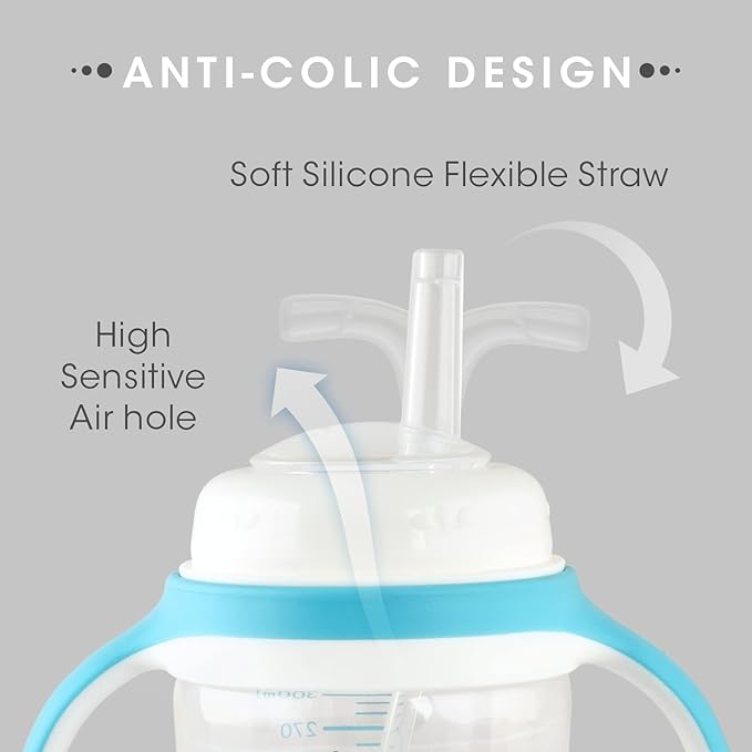 R for Rabbit Baloo Baby Straw Sipper – Spill-Proof Sippy Cup with Soft Straw – Blue