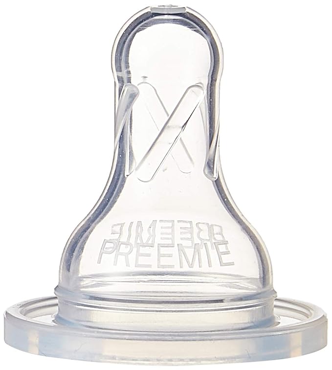 Dr. Brown's Preemie Flow Silicone Narrow Neck Nipple C, Extra Slow Flow, Anti-Colic, Pack of 2, White