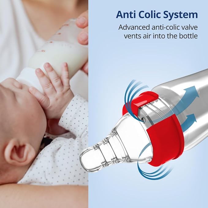 LuvLap Anti-Colic Essential Slow Flow Teat for Slim Neck Bottle – 2pcs, Soft Flexible Silicone, Ergonomic, Breastfeeding Mimic, Leak-Proof, BPA-Free with Sturdy Base, 0m+