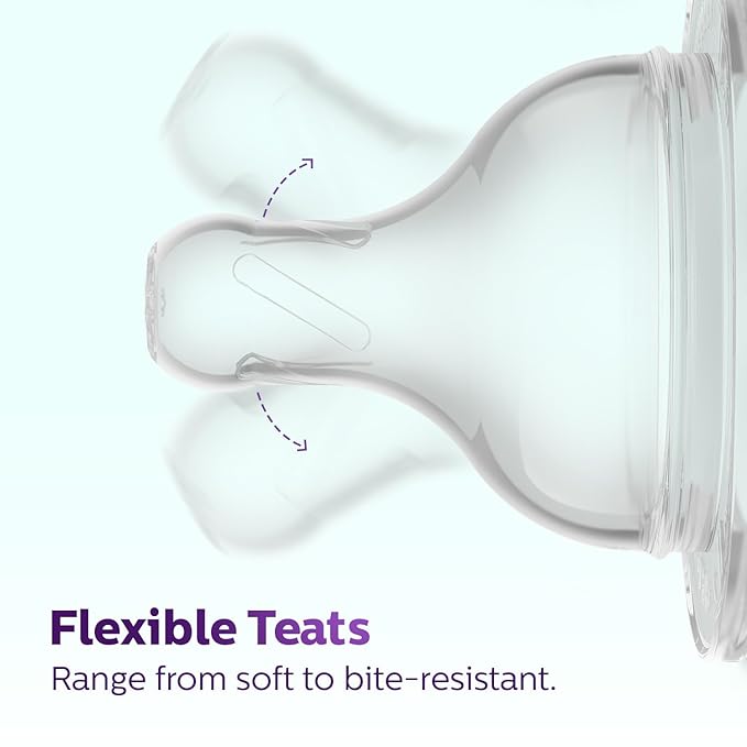 Philips Avent Essential Grow Teat 1M+ – SCY096/01 | Soft Silicone Nipple for Feeding Bottles | BPA-Free & Anti-Colic Design