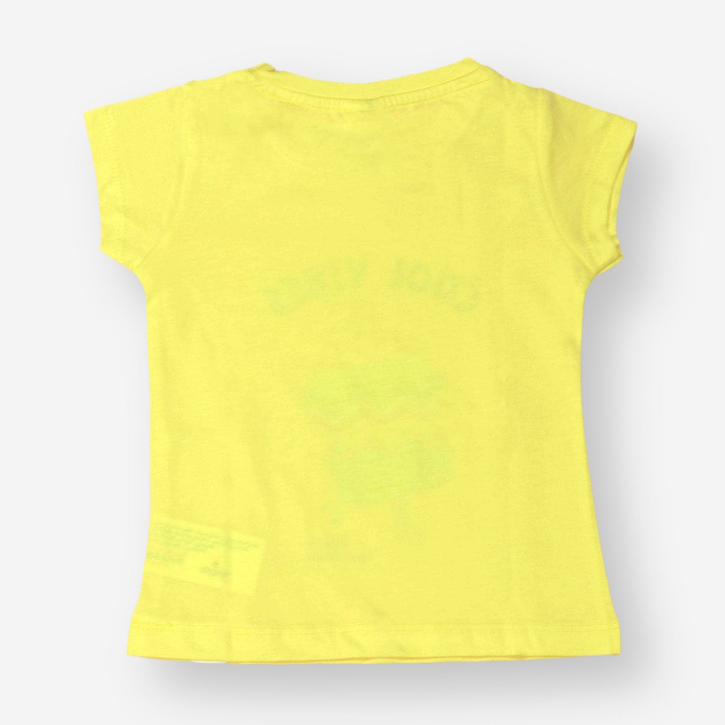 Ollypop Yellow Sinker Knit Half Sleeves Top with Cool Vibes Print