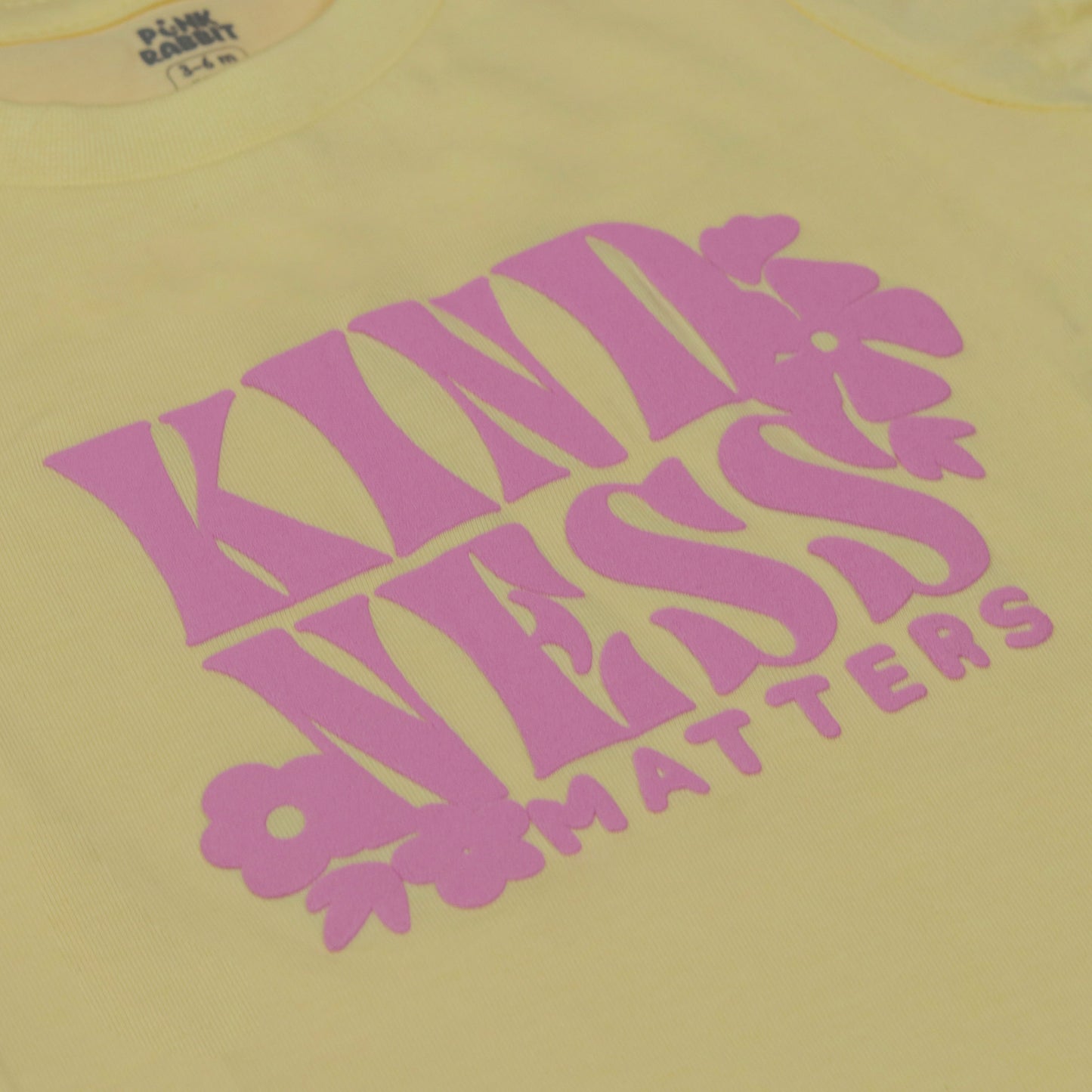Pink Rabbit Girls Yellow Cotton Printed Cap Sleeve T-shirt