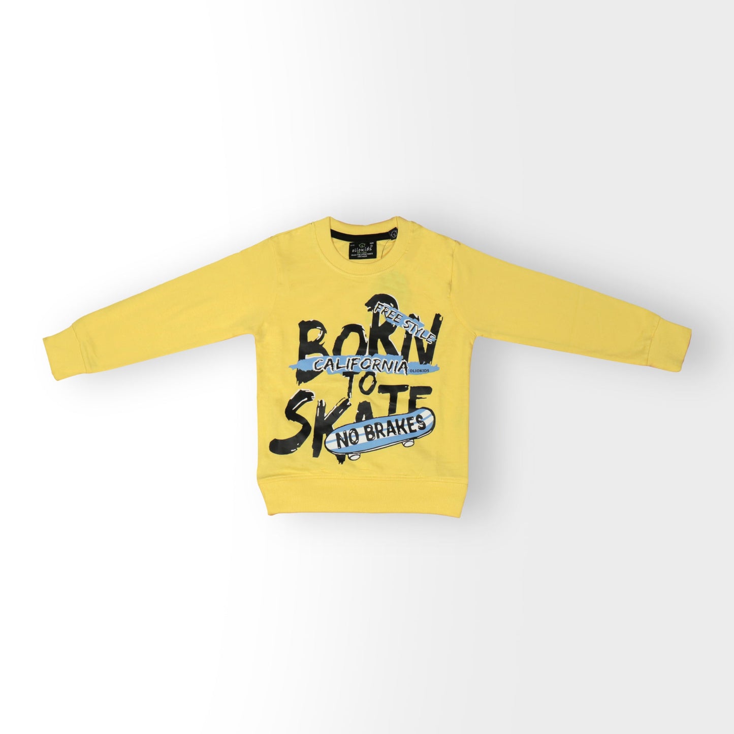 OlioKids Boys' 2-Piece Cotton Blend Set – Printed Sweatshirt & Knee-Length Joggers