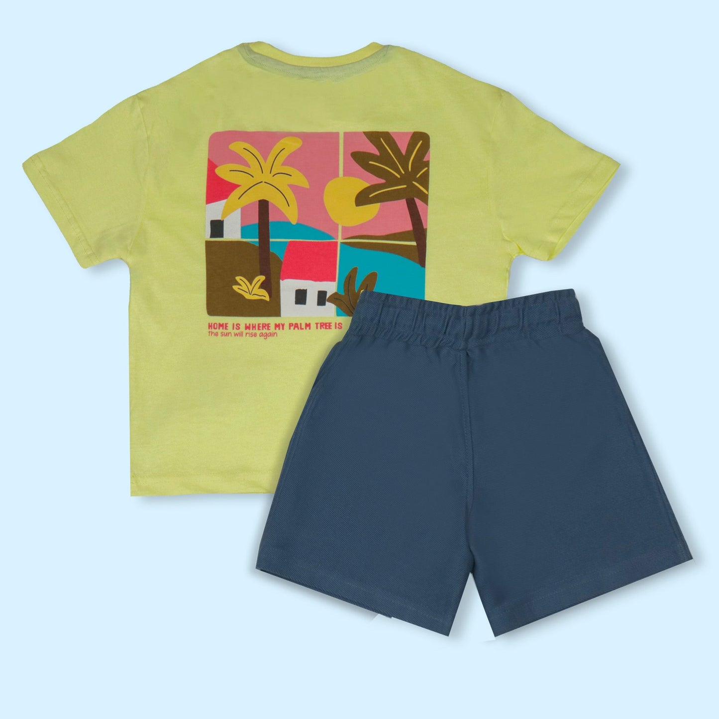 Mumbl Jumbl Girls’ T-shirt & Drawstring Shorts Set – Half Sleeve Top & Knee-Length Shorts, Summer Essentials