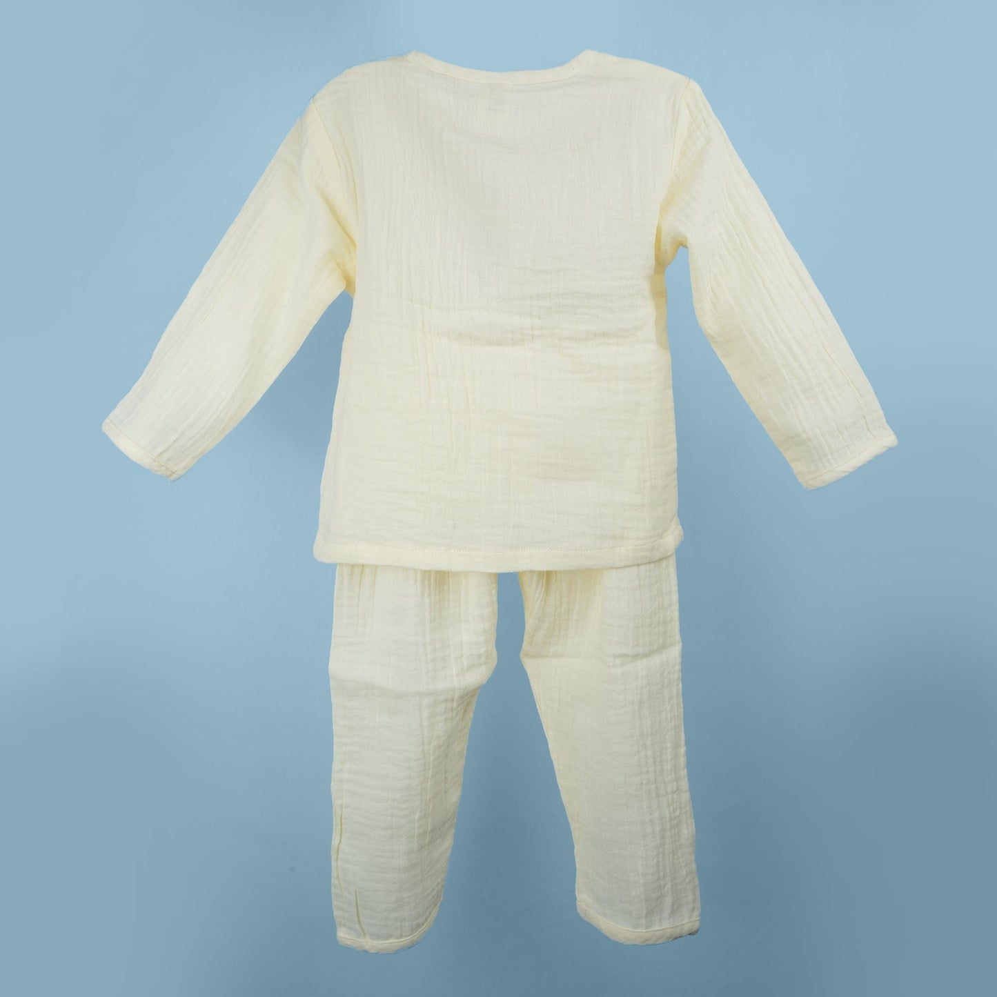 Sunny Slumbers: Yellow Muslin Pyjama Set by Toffyhouse