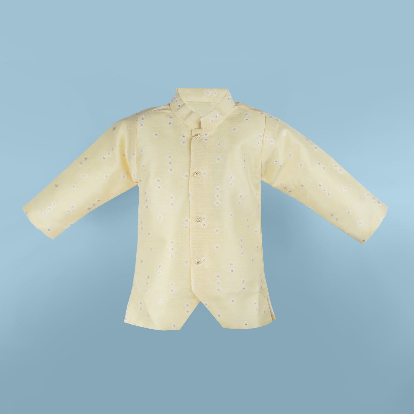 Archies Boys’ Cotton Dhoti Kurta Set – Yellow Embroidery Design