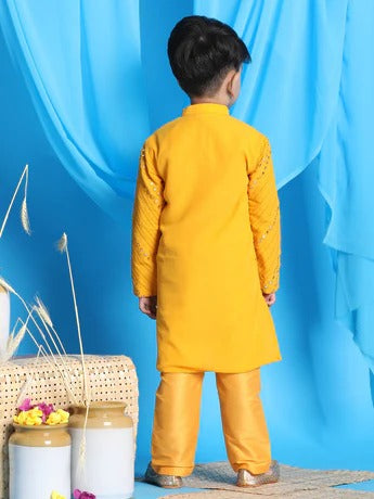 Celebration Spark – Boys’ Yellow Kurta Pyjama by Vastramay