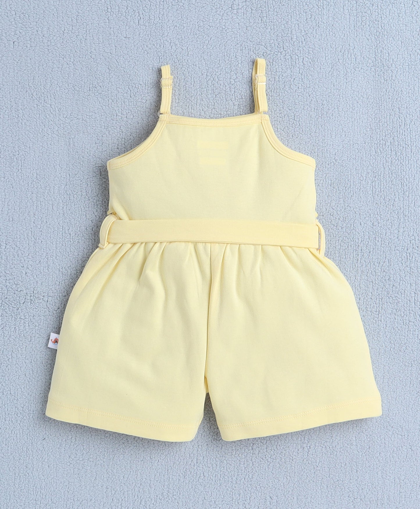 Bumzee Girl's Sleeveless Yellow Solid Summer Frock