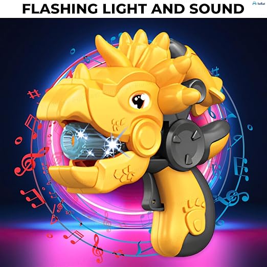Dinosaur Projection Toy Gun – Light, Sound & Music – Yellow – Ages 3+