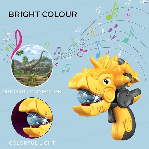 Dinosaur Projection Toy Gun – Light, Sound & Music – Yellow – Ages 3+