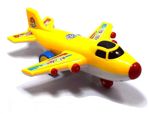 Yellow Friction-Powered Toy Airplane – Durable Scale Model for Kids