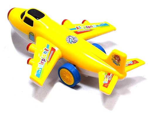 Yellow Friction-Powered Toy Airplane – Durable Scale Model for Kids