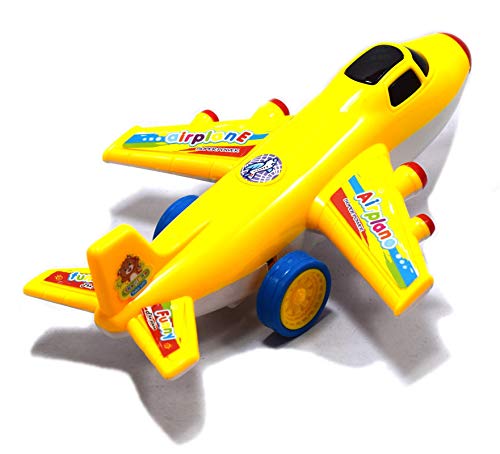 Yellow Friction-Powered Toy Airplane – Durable Scale Model for Kids