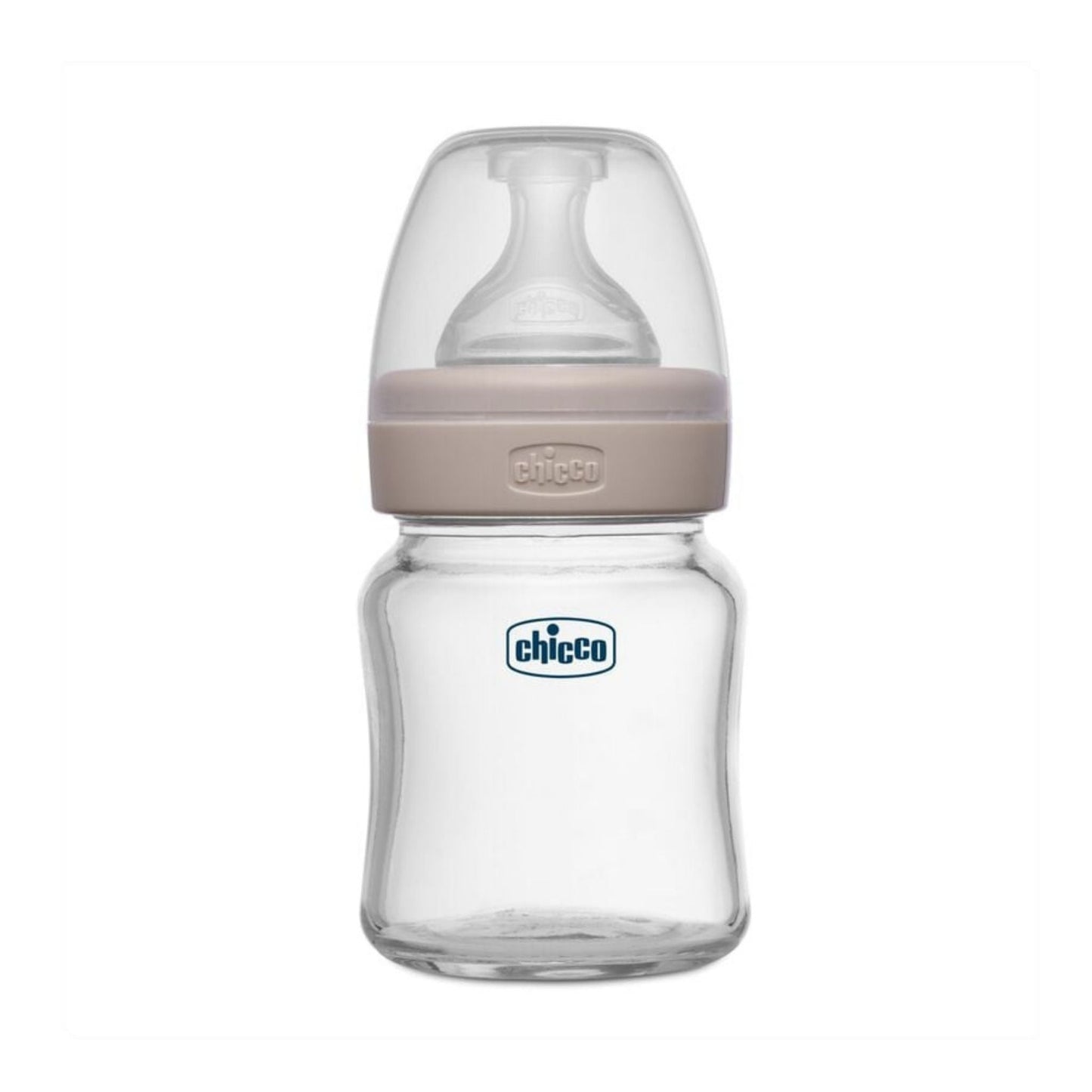 Chicco Well-Being Glass Baby Bottle 120ml – Slow Flow Nipple, Anti-Colic Feature (Neutral)