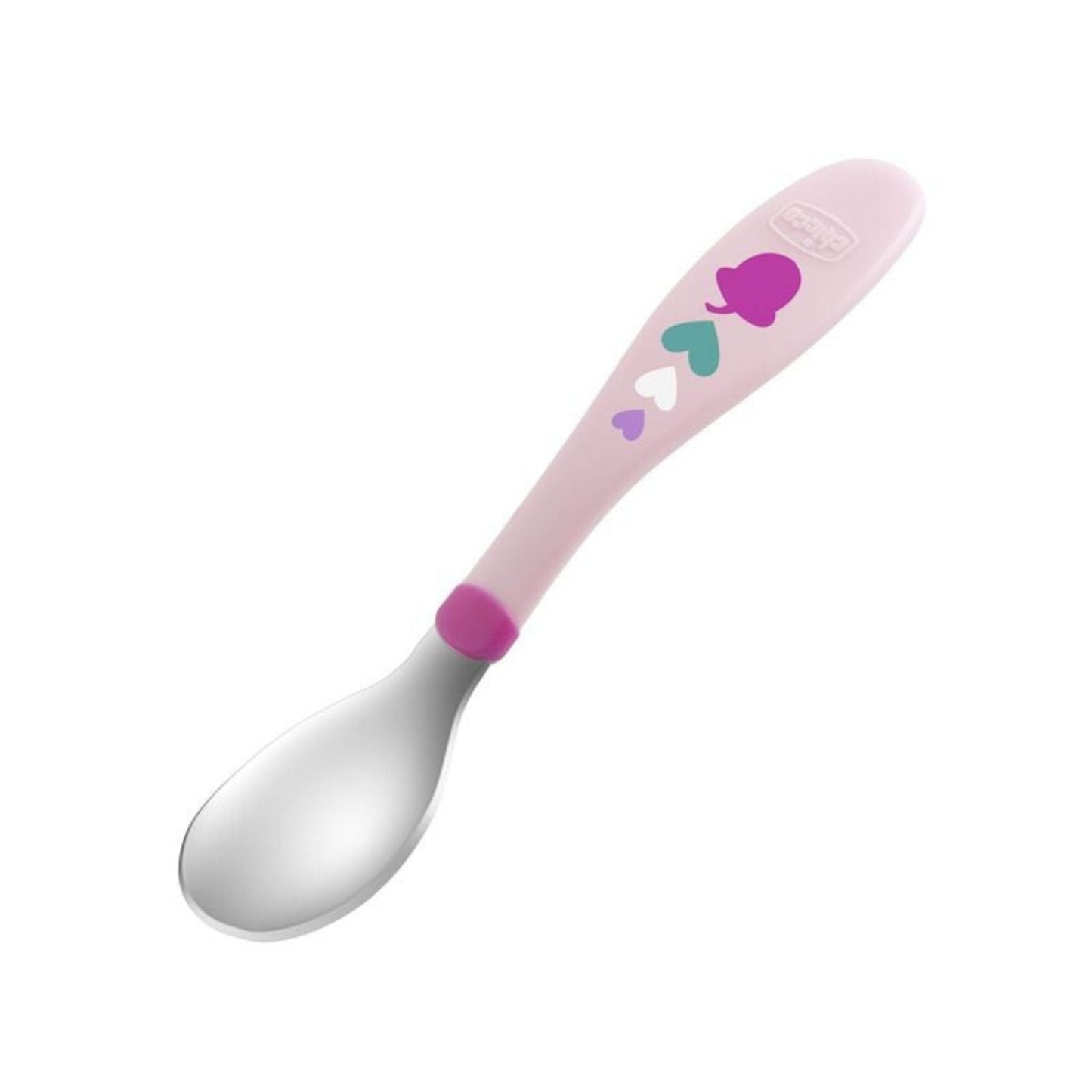 Chicco Stainless Steel Kids Cutlery Set – Pink, Multicolour, for 18 Months and Up