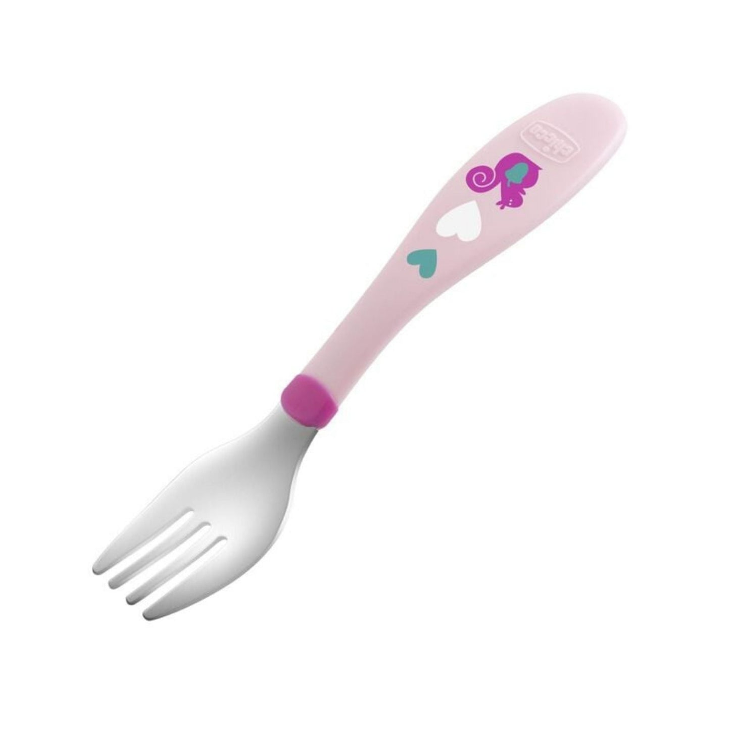 Chicco Stainless Steel Kids Cutlery Set – Pink, Multicolour, for 18 Months and Up