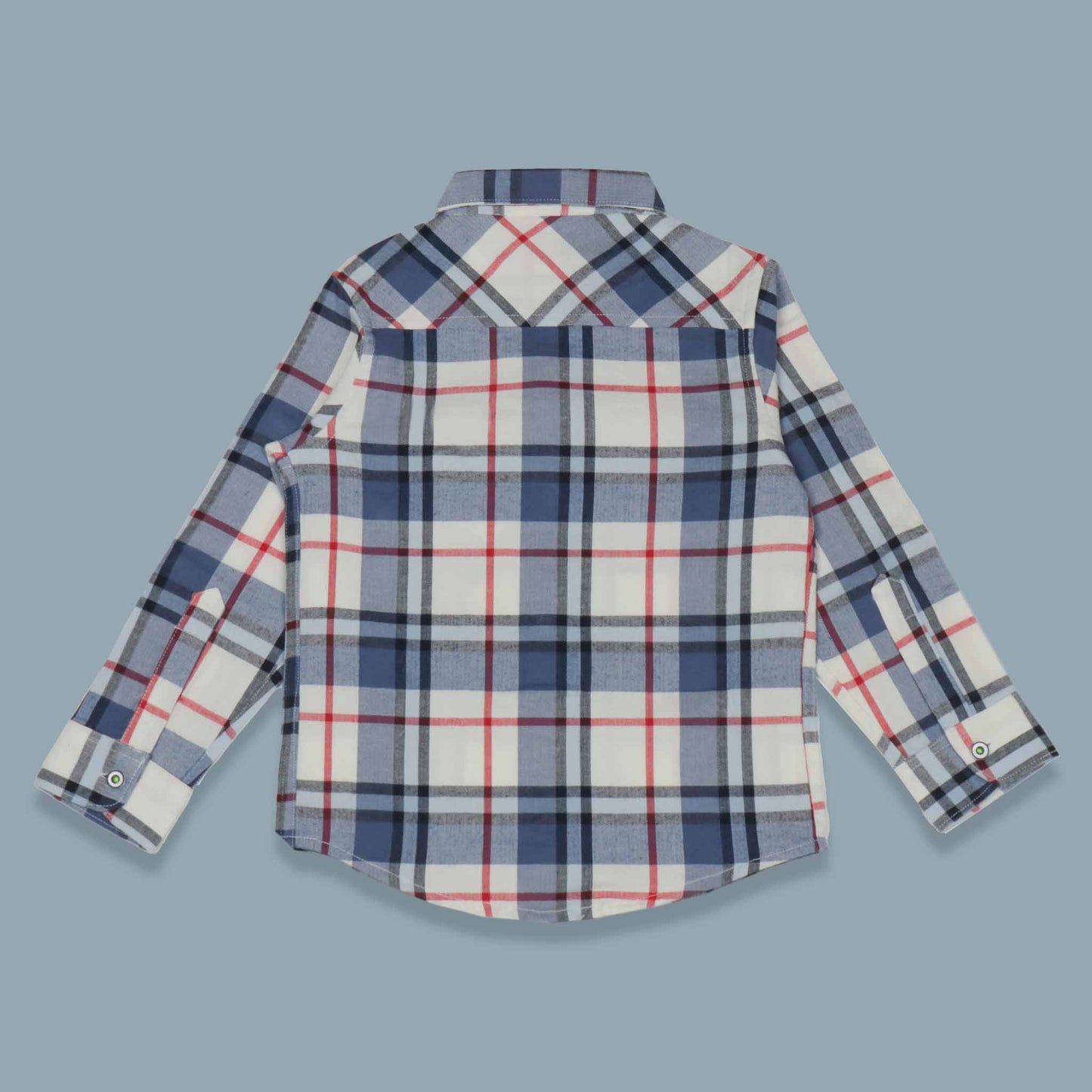 Jash Kids Boys Blue Checked Full Sleeve Cotton Shirt