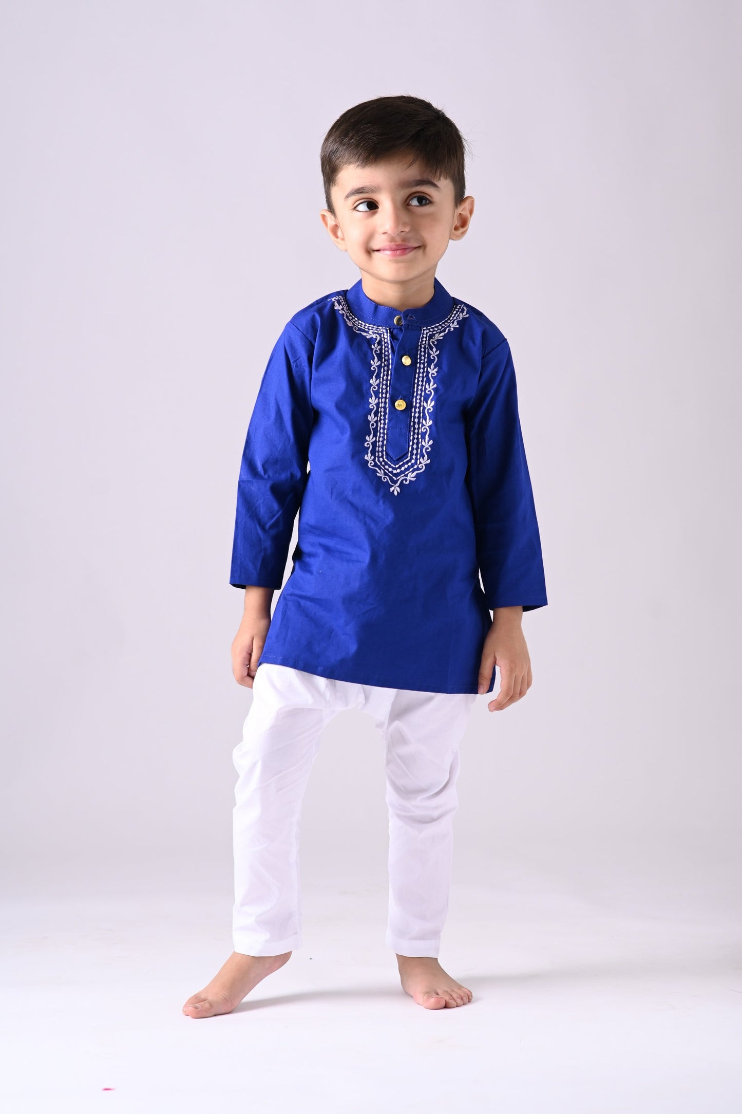 Boy's Tyohaar Embroidered Kurta with Pajami Set – Elegant Ethnic Wear for Festivals & Celebrations