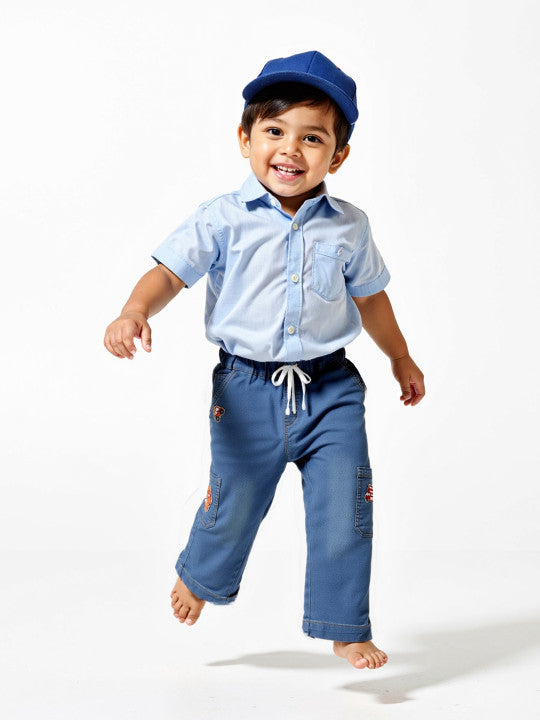 6-Pocket Drawstring Flared Jeans