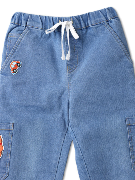 6-Pocket Drawstring Flared Jeans