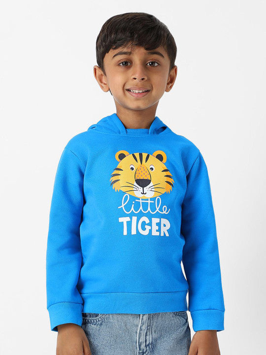 Little Tiger Hooded Blue Warmth Pullover