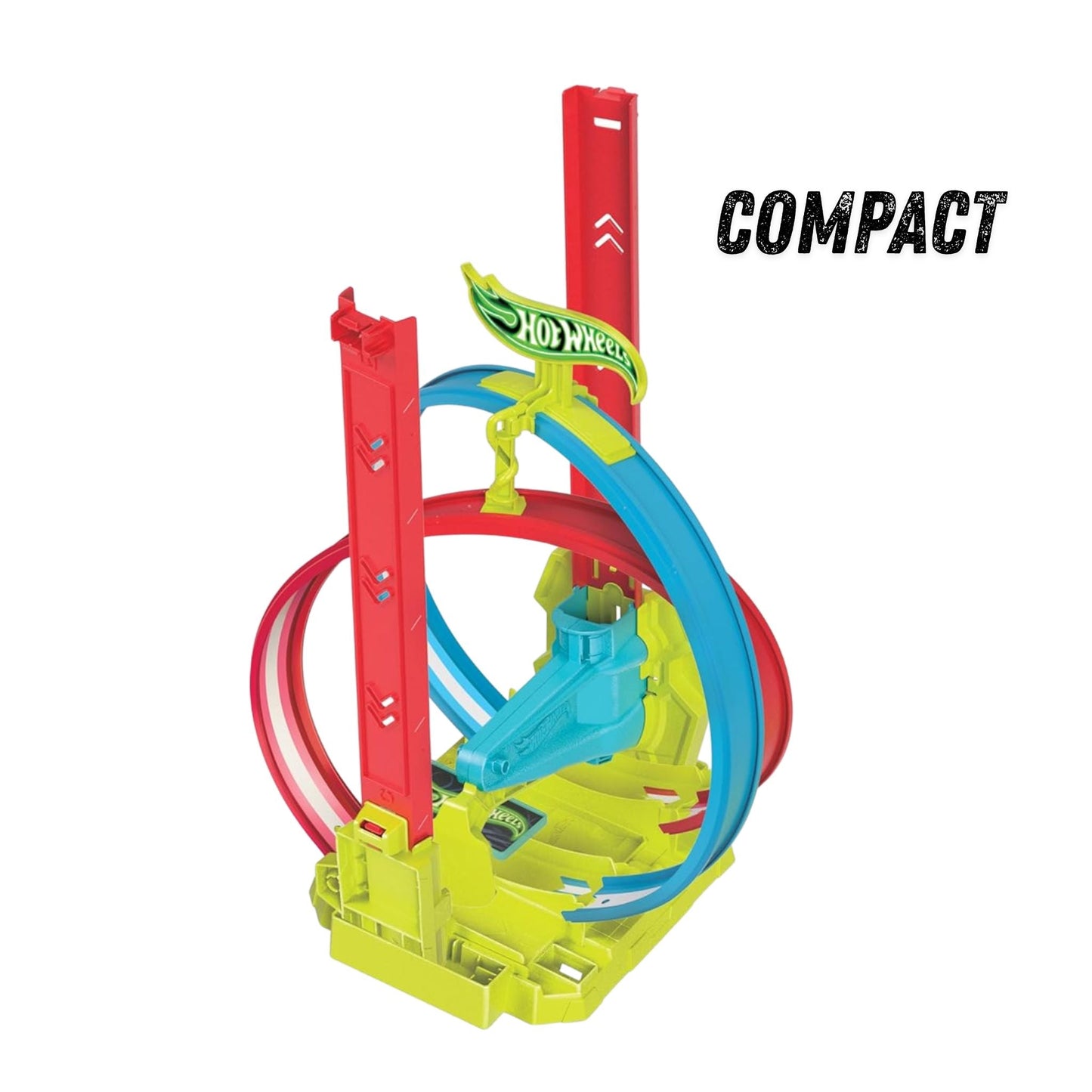Hot Wheels® Neon Speeders™ Laser Stunt Slamway – Track Set with Car, Multi-Color Track & Compact Storage