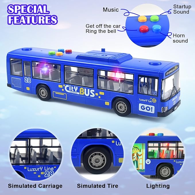 Light & Sound Play Vehicle for Kids – Fun Miniature Bus Model