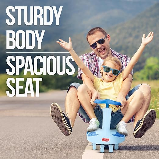 LuvLap Sunshine Swing Car for Kids – Push Ride-On Magic Toy with Comfortable Seat & Smooth Wheels | Durable Baby Car for 3+ Years | Birthday Gift for Boys & Girls (Blue)