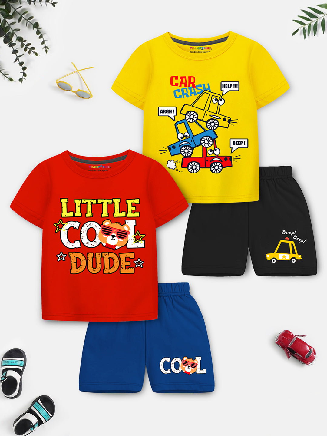 Vroom Vroom! 2-Pack 'COOL DUDE' Car Crash T-Shirt & Shorts Set