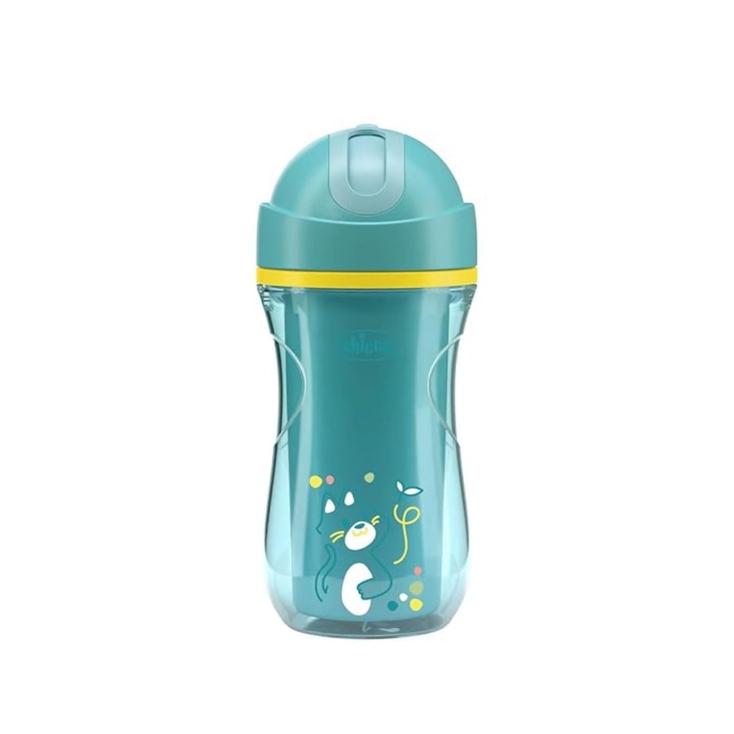 Chicco Insulated Sport Cup with Spill-Proof Soft Silicone Straw (14M+, Teal)