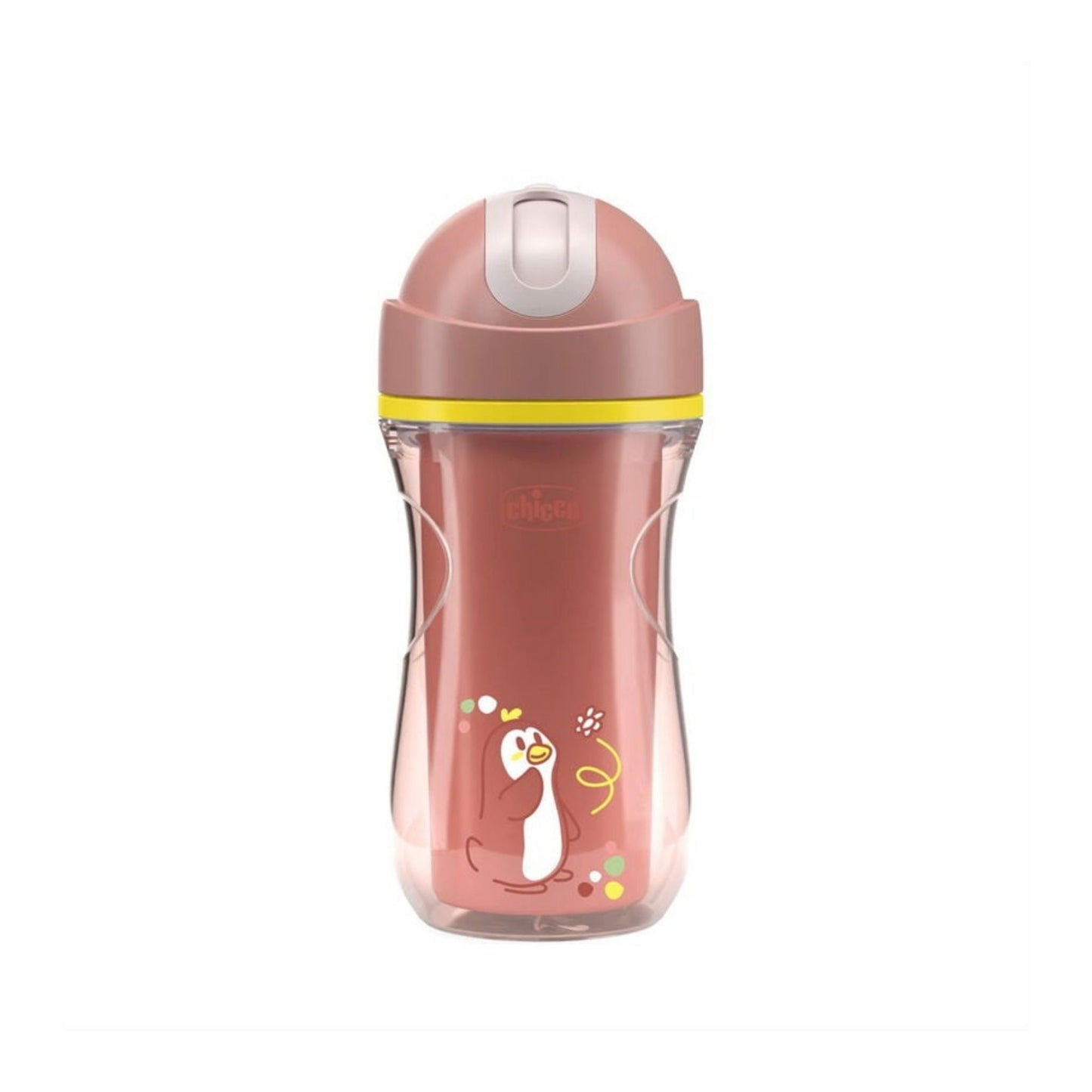 Chicco Insulated Sport Cup with Spill-Proof Soft Silicone Straw (14M+, Pink)