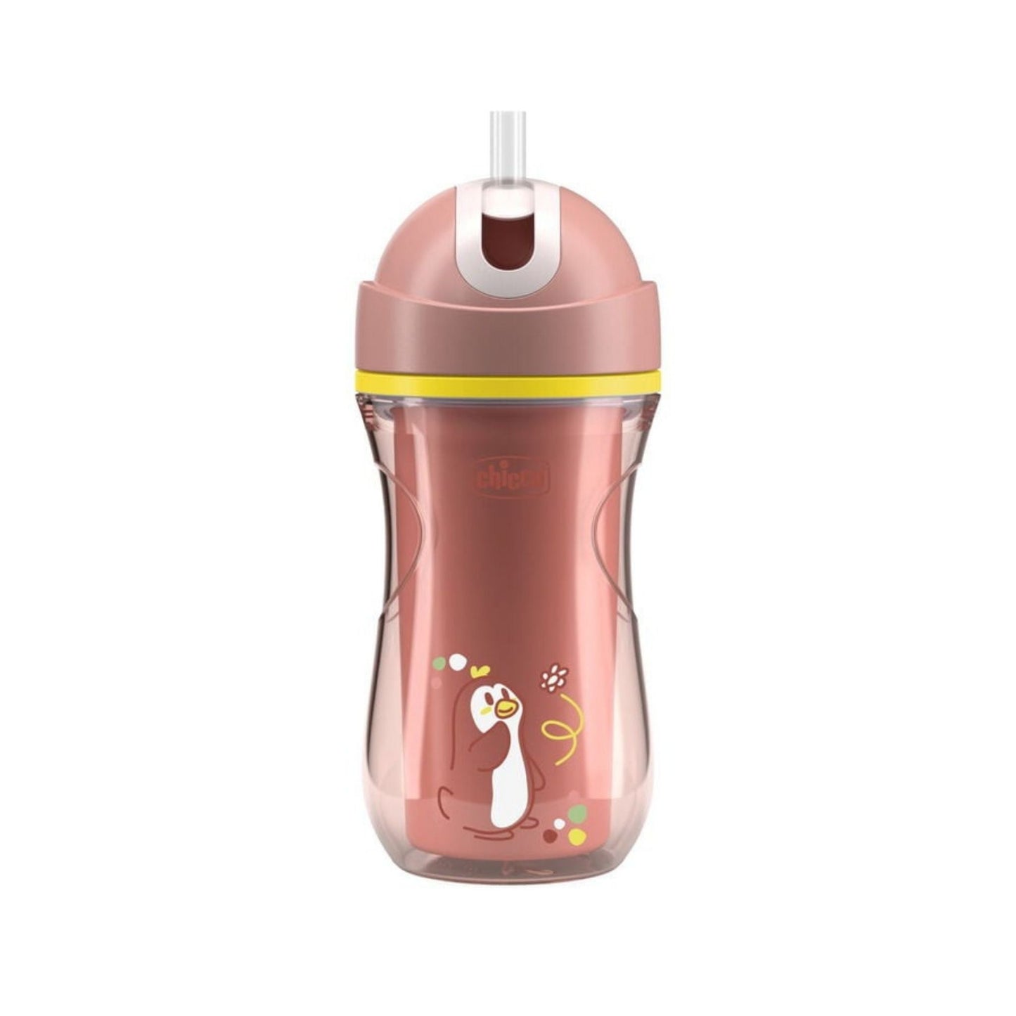 Chicco Insulated Sport Cup with Spill-Proof Soft Silicone Straw (14M+, Pink)