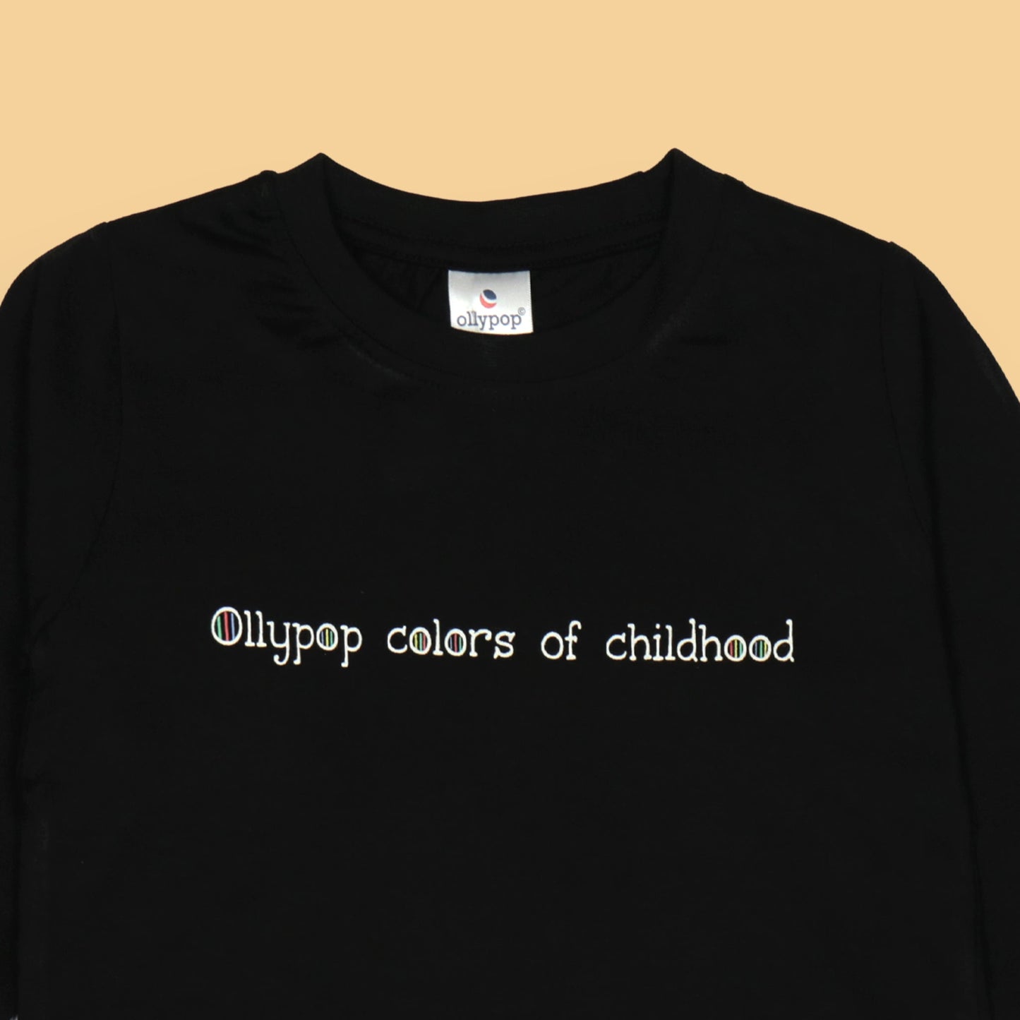 Ollypop Essentials T-Shirt – Breezy Breathable Sinker, Full Sleeves, Placement Print for Happy Kids (Black)