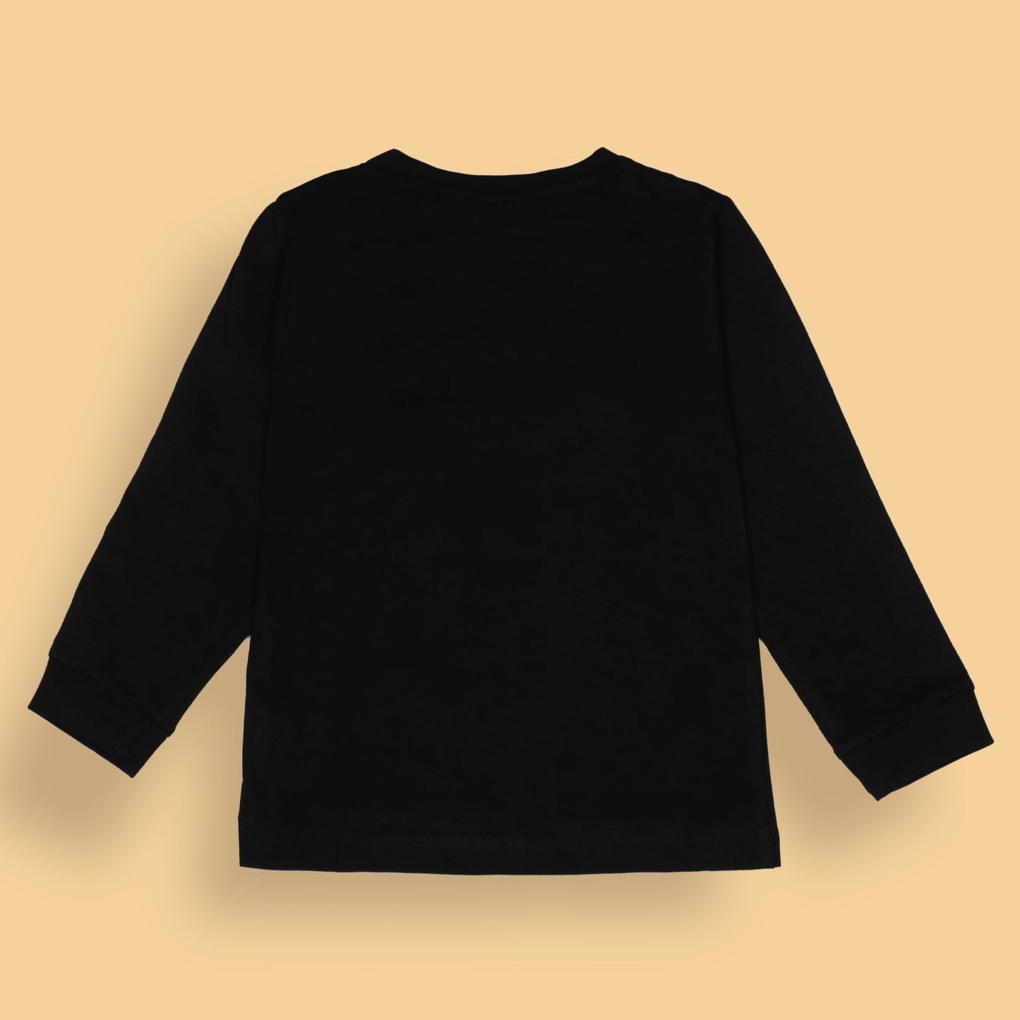 Ollypop Brave & Bold Black Tee – Full Sleeve Cotton, Playful Animal Print, For Boys Who Love Dad